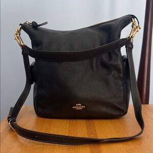 Coach Black Leather Shoulder/Crossbody with Wallet and Dust Bag